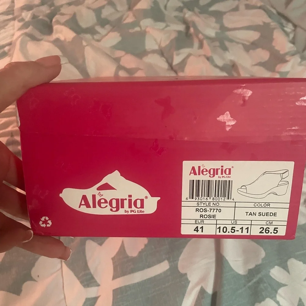 Alegria Rosie Brown Suede Wedge Shoes